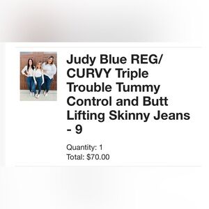 Judy Blue REG/CURVY Triple Trouble Tummy Control and Butt Lifting Skinny Jeans